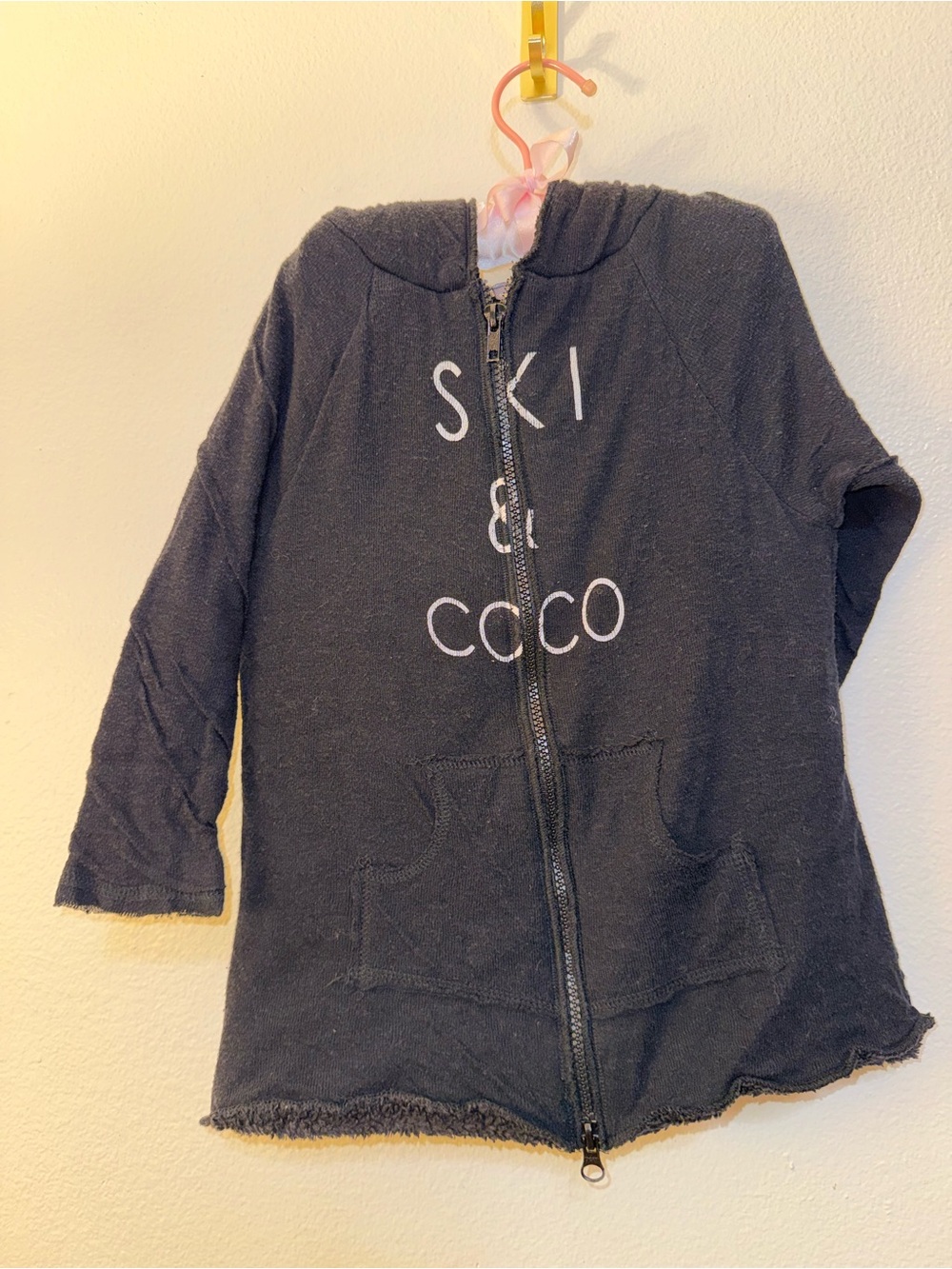 La Vie Jet Setter “Ski & Coco” Black Zip Hoodie